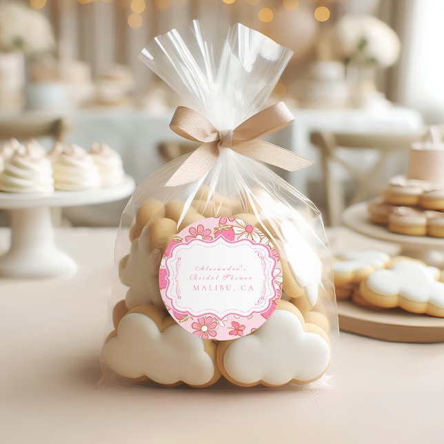 Sticker Rond Berry en fleurs Fête des mariées (Créateur téléchargé)