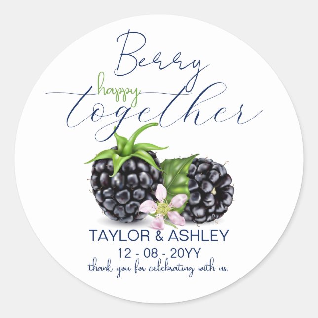 Sticker Rond Berry Happy Together Mûre | Mariage (Devant)
