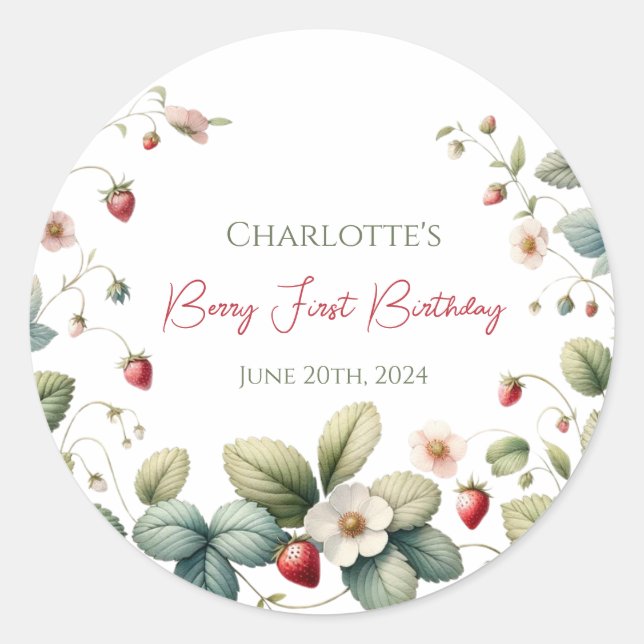 Sticker Rond Berry Premier anniversaire (Devant)