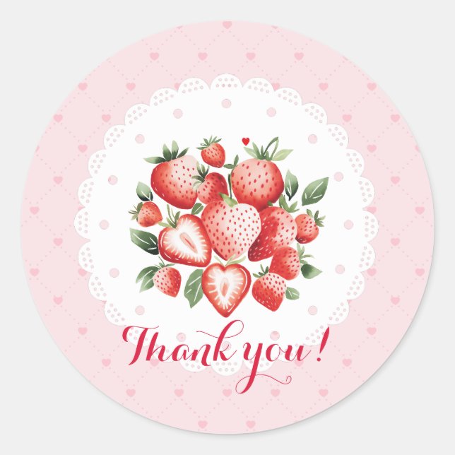 Sticker Rond Berry Sweet 1er anniversaire (Devant)