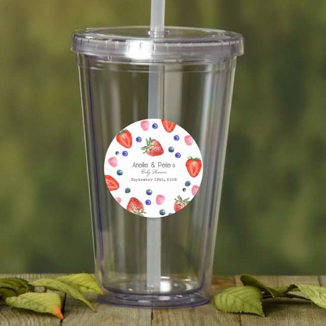 Sticker Rond Berry Sweet Baby shower (Créateur téléchargé)