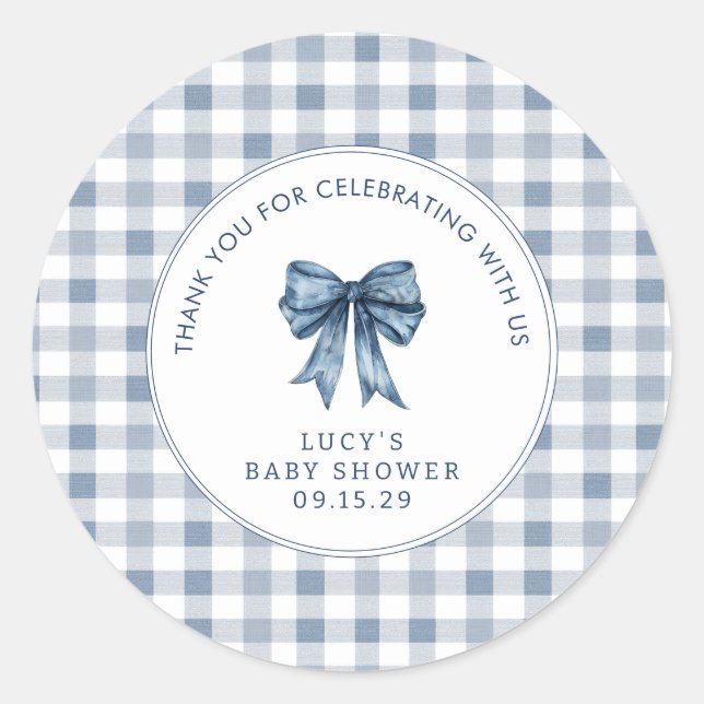 Sticker Rond Berry Sweet Baby shower Blueberry Bow Merci (Devant)