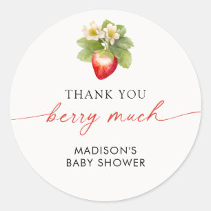 Sticker Rond Berry Sweet Baby shower fraise