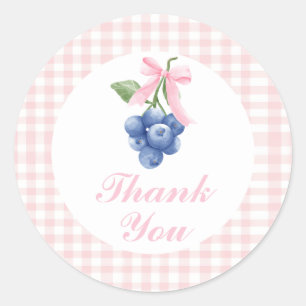 Sticker Rond Berry Sweet bleuet anniversaire Pink Bow Merci