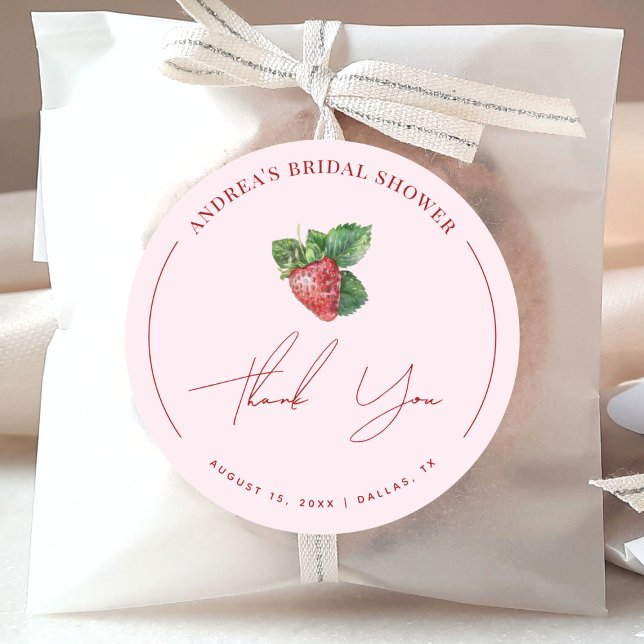 Sticker Rond Berry Sweet Bridal Shower Thank You (Créateur téléchargé)