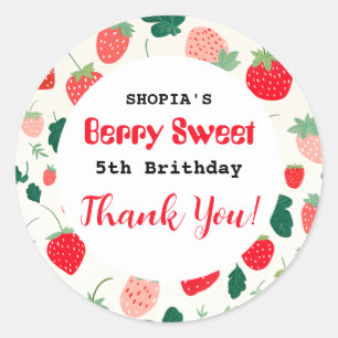 Sticker Rond Berry Sweet Invitation d'anniversaire