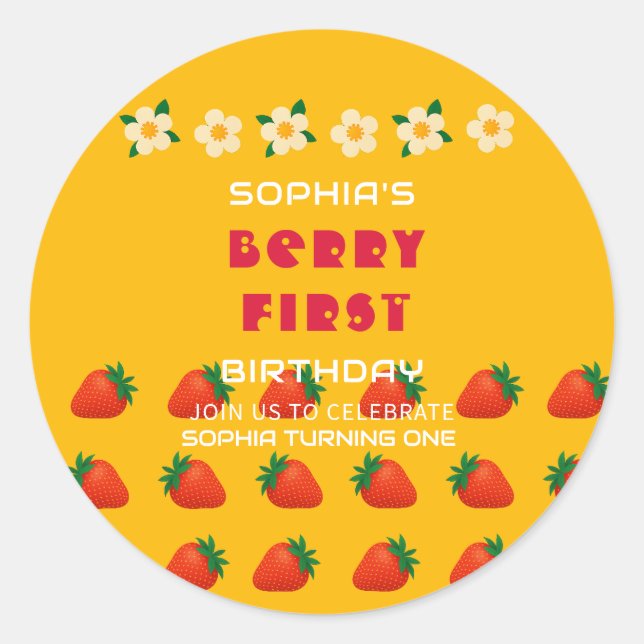 Sticker Rond Berry Sweet Party (Devant)