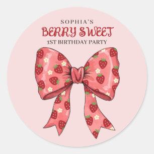Sticker Rond Berry Sweet Party Invitation