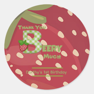 Sticker Rond Berry Sweet Strawberry Birthday 