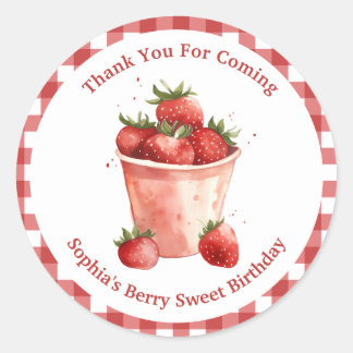 Sticker Rond Berry Sweet Strawberry Party