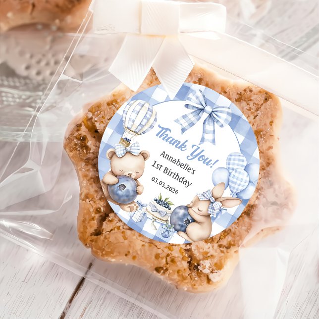 Sticker Rond Berry Sweet Watercolor Blueberry Birthday Party  (Créateur téléchargé)