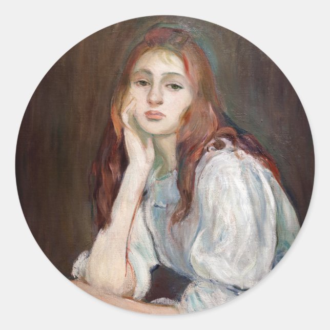 Sticker Rond Berthe Morisot - Julie Daydreaming (Devant)