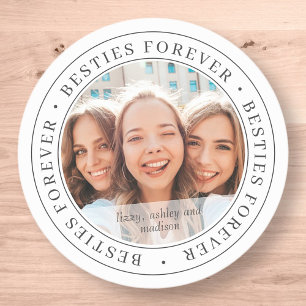 Sticker Rond Besoins pour toujours BFF simple moderne photo per
