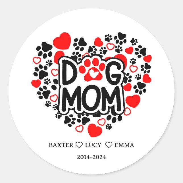 Sticker Rond Best Dog Mom Ever | Happy Mother’s Day  (Devant)