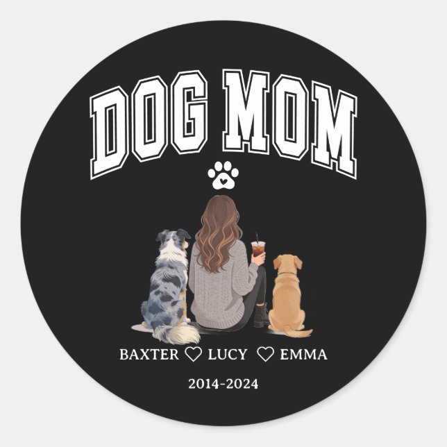Sticker Rond Best Dog Mom Ever | Happy Mother’s Day  (Devant)