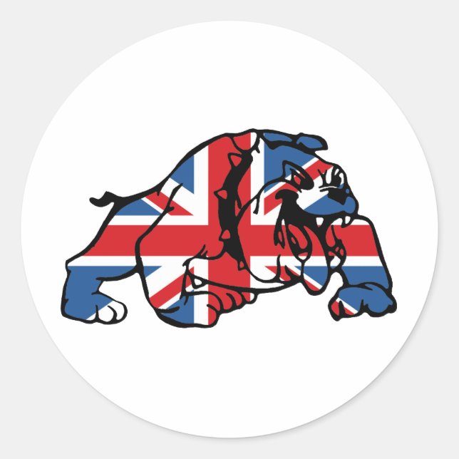 Sticker Rond Best of British Union Jack Bulldog (Devant)