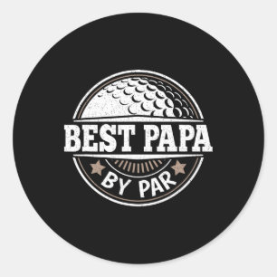 Sticker Rond Best Papa By Par Vintage Golf Player Papa Fat