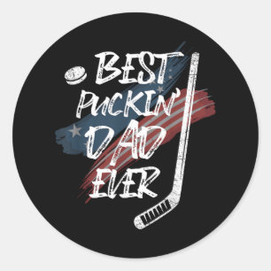 Sticker Rond Best Puckin Papa Jamais Chemise Drapeau Américain