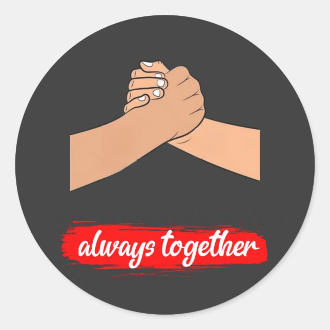 Sticker Rond besties sont de vrais amis & pour toujours ensembl (Devant)