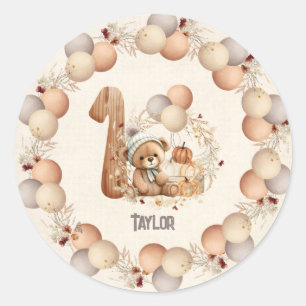 Sticker Rond Bête Bête Bête Bête Bête Bête 1er Anniversaire