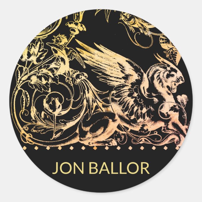 Sticker Rond Bête mythique Griffin (Devant)