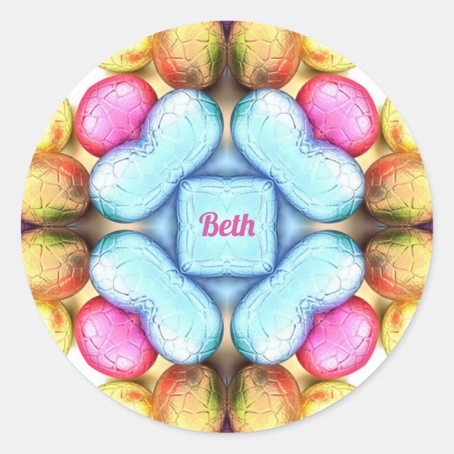 Sticker Rond BETH EASTER ~ WOW! Jolies oeufs pour les dons de P (Devant)