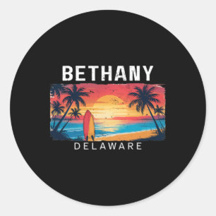 Sticker Rond Bethany Beach Delaware Hommes Femmes Surfant