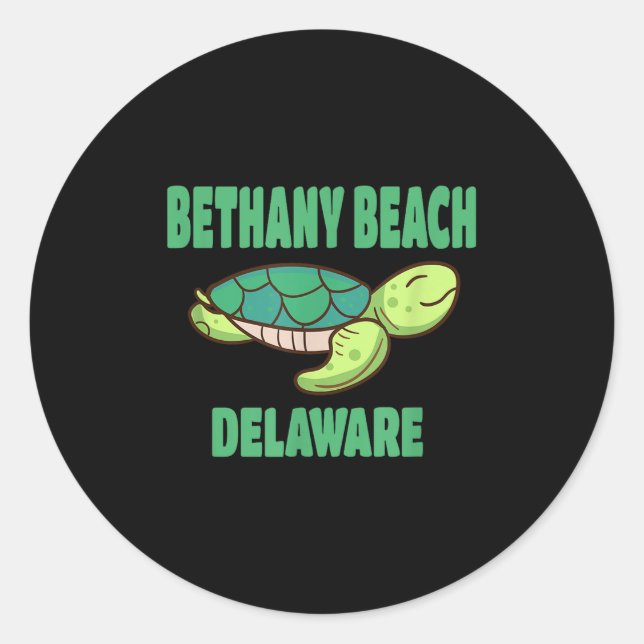 Sticker Rond Bethany Beach Delaware Tortue de mer Thème (Devant)