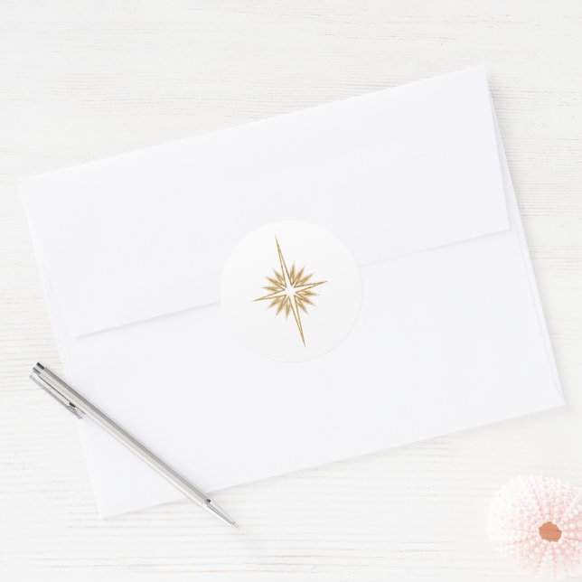 Sticker Rond Bethlehem Star Nativity Elegant Christmas (Enveloppe)