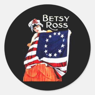 Sticker Rond Betsy Ross American Flag 1776 Art 4 juillet Cadeau