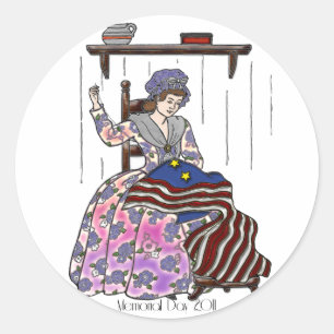 Sticker Rond Betsy Ross fait un jour commémoratif pour le drape