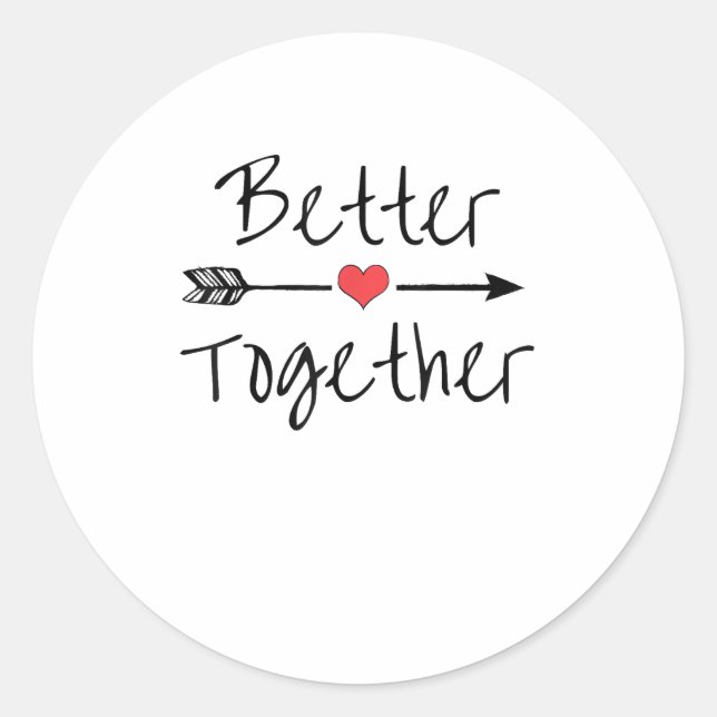 Sticker Rond Better Together Modern Aesthetic  (Devant)