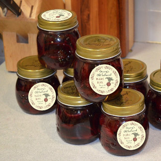 Sticker Rond betteraves vintages cuites datées en canne Étiquet