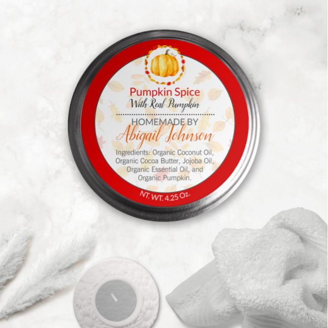 Sticker Rond Beurre citrouille de corps fait maison ou Étiquett (Créateur téléchargé)