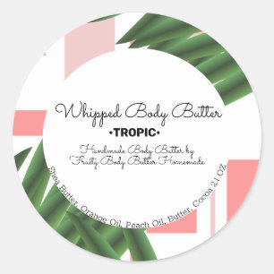 Sticker Rond Beurre Corporel Aloe Whip Marquage Emballage Bain