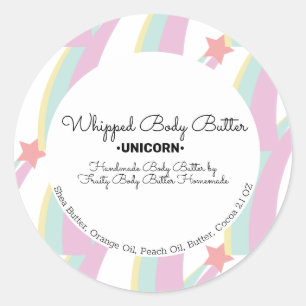 Sticker Rond Beurre Corporel Arc-en-Ciel Emballage de Marque po