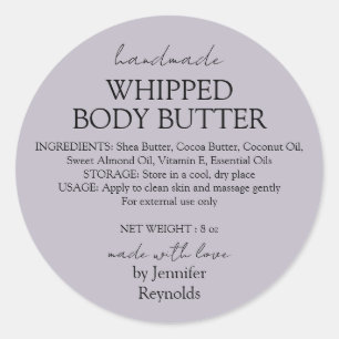 Sticker Rond Beurre Corporel Artisanal au Lilas Biologique