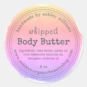 Sticker Rond Beurre corporel artisanal Entreprise biologique Ip