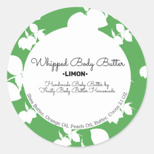 Sticker Rond Beurre Corporel au Citron Moderne Emballage de Mar