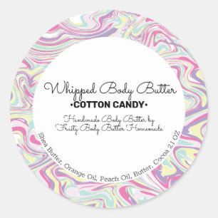 Sticker Rond Beurre Corporel Candy Marble Emballage de Marque p