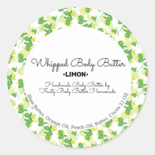 Sticker Rond Beurre Corporel Citron Vert Marquage de l'Emballag