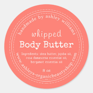 Sticker Rond Beurre Corporel Fait Main Biologique Affaires Cora