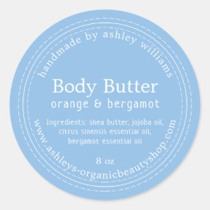 Sticker Rond Beurre Corporel Fait Main Biologique Entreprise Bl