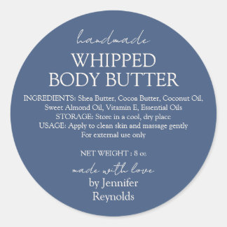 Sticker Rond Beurre Corporel Fait Main Biologique Navy