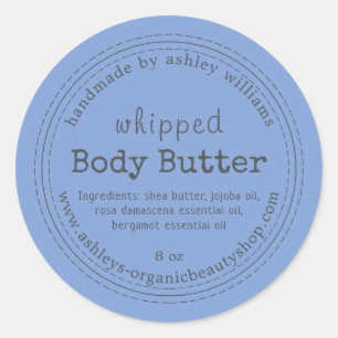 Sticker Rond Beurre Corporel Fait Main Entreprise Biologique Bl