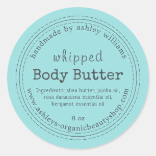 Sticker Rond Beurre Corporel Fait Main Entreprise Biologique Tu