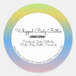 Sticker Rond Beurre Corporel Licorne Emballage De Marque Pour B