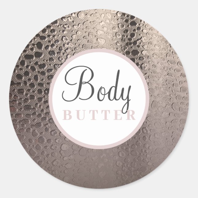 Sticker Rond Beurre Corporel Moderne Abstrait Glam Rose Doré Ro (Devant)