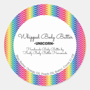Sticker Rond Beurre Corporel Ombre Arc-en-ciel Emballage de Mar