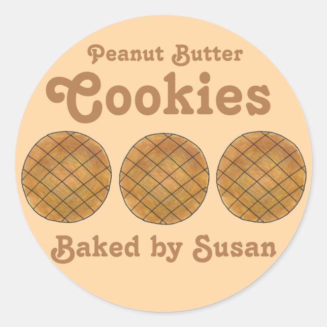 Sticker Rond Beurre d'arachide Cookies cuits au four par Sticke (Devant)